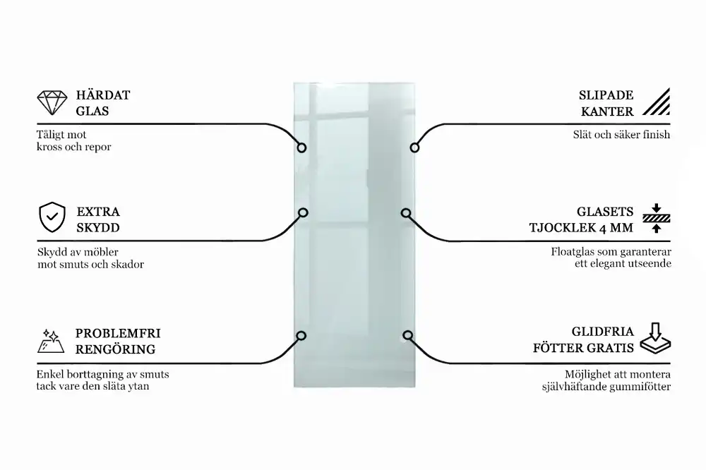 Plateau en verre rectangulaire transparent