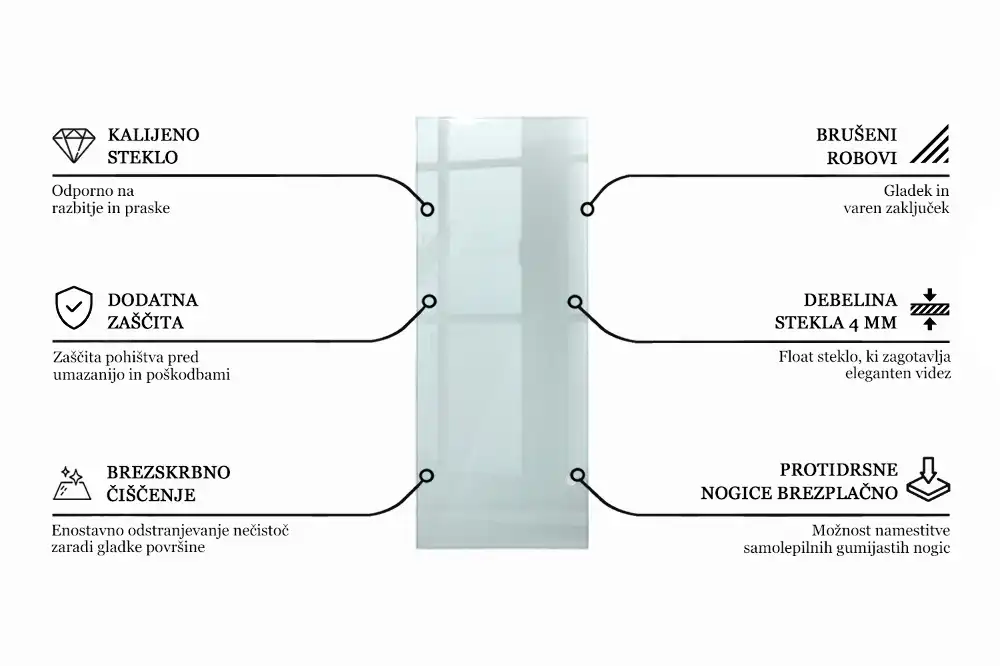 Plateau en verre rectangulaire transparent