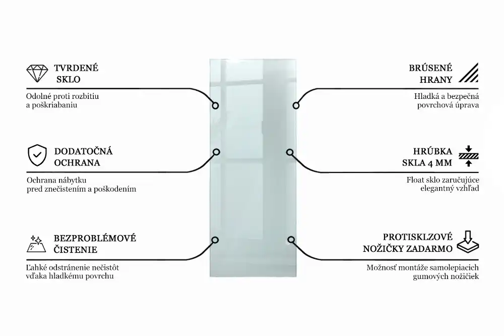 Plateau en verre rectangulaire transparent