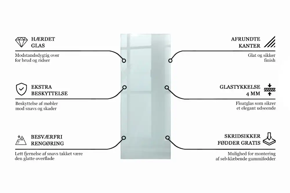 Plateau en verre rectangulaire transparent