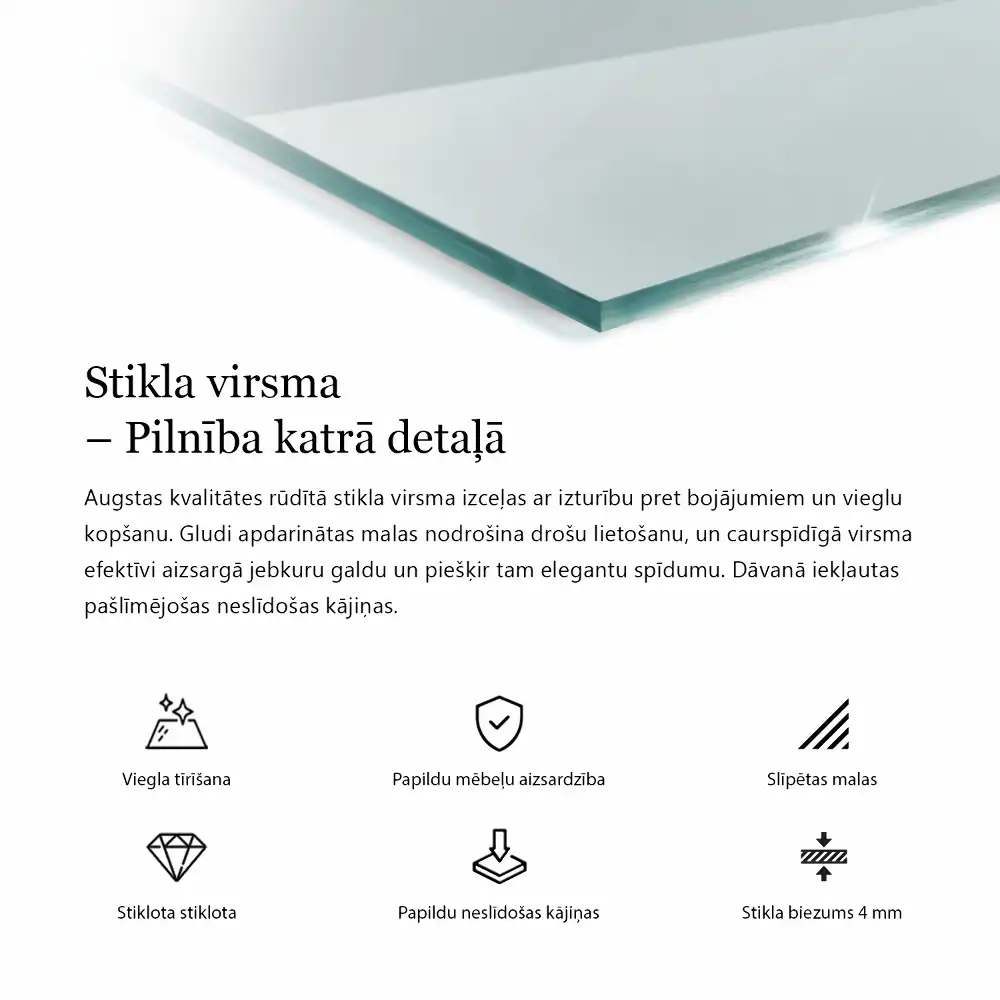Plateau en verre rectangulaire transparent