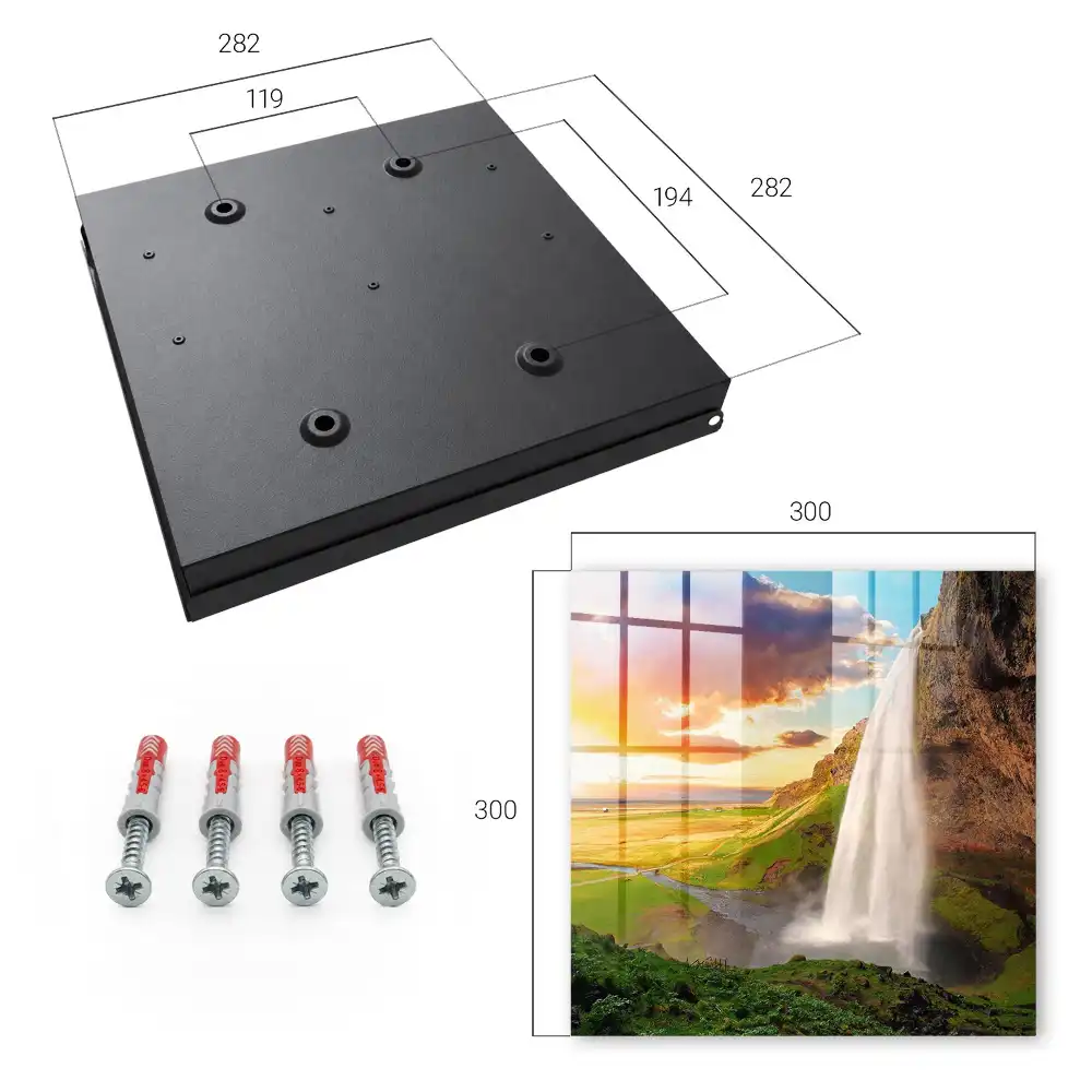 Boîte à clés un paysage pittoresque avec une cascade et de la verdure en arrière-plan