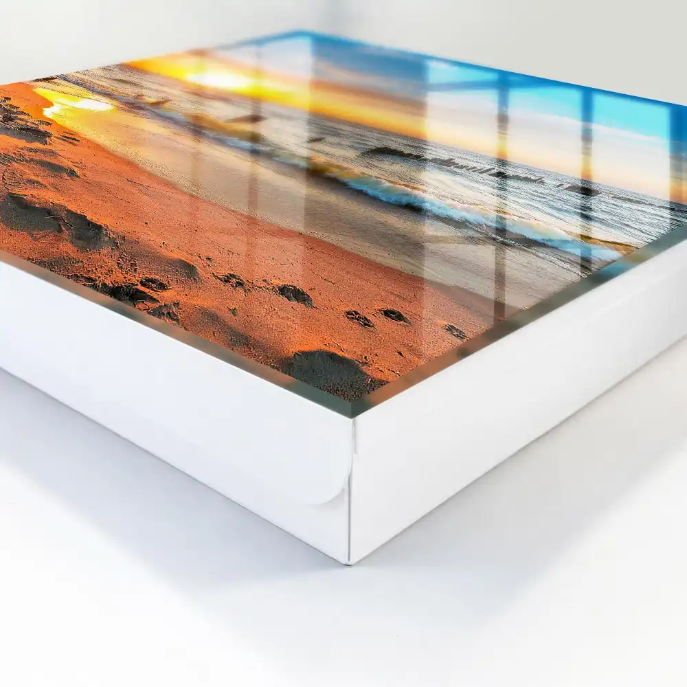 Boîte à clés coucher de soleil sur la mer et la plage