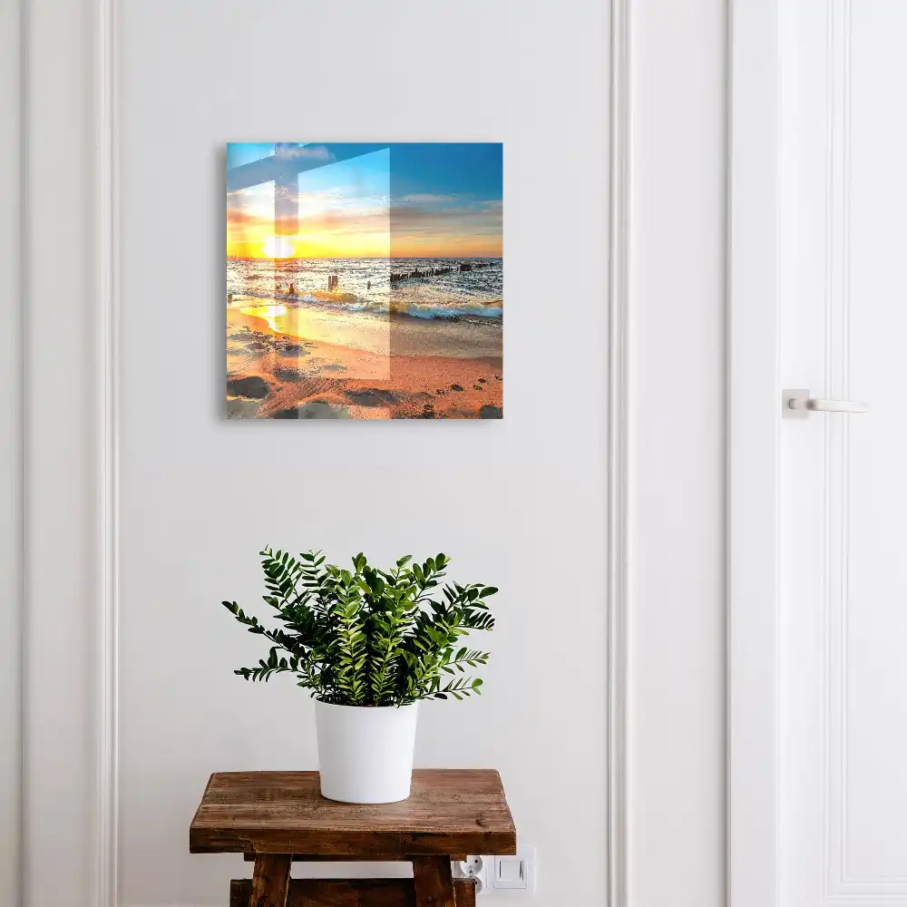Boîte à clés coucher de soleil sur la mer et la plage