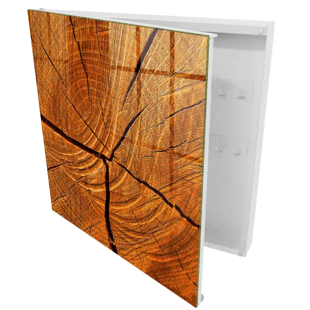 Boîte à clés grain de bois expressif