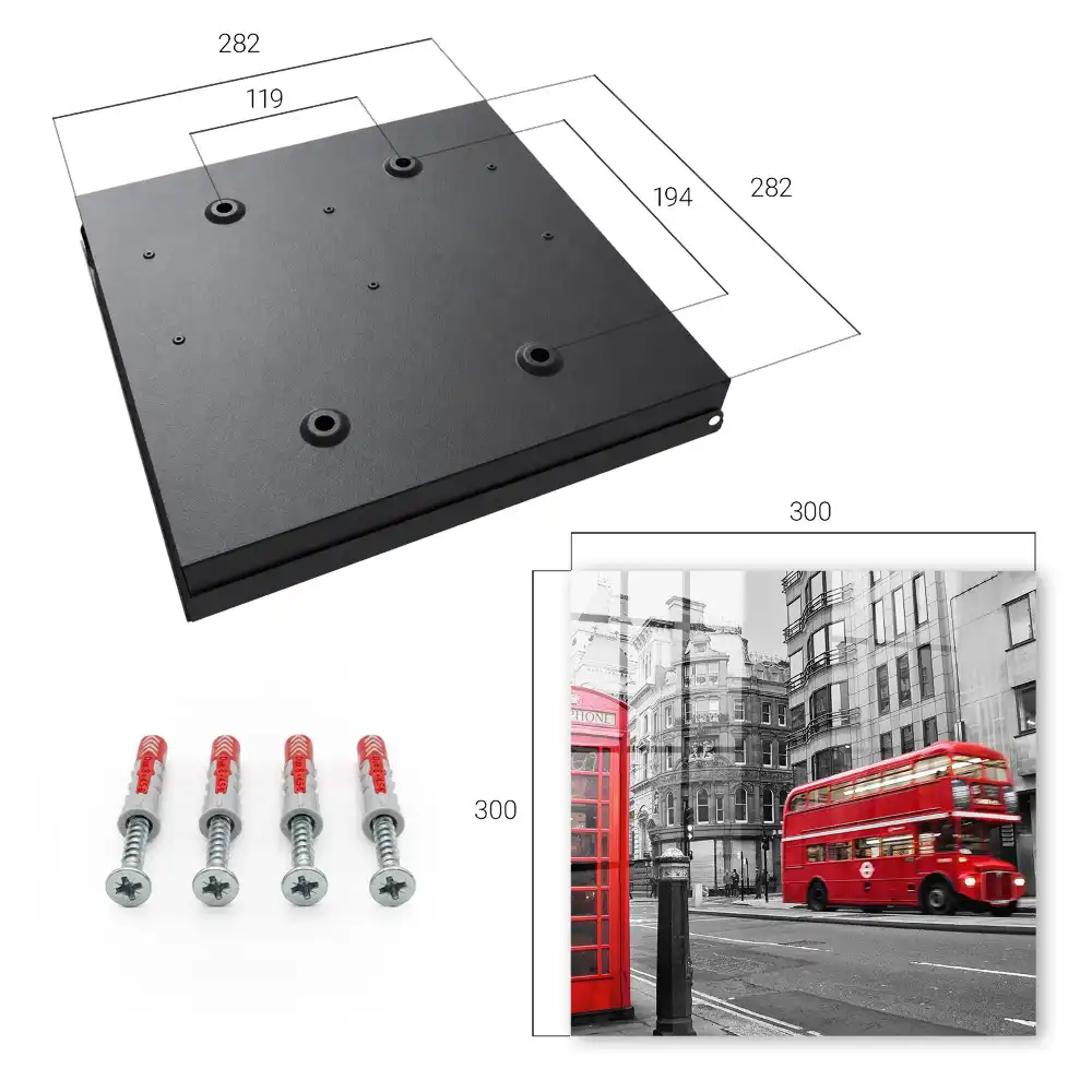 Armoire à clés bus rouge et cabine téléphonique