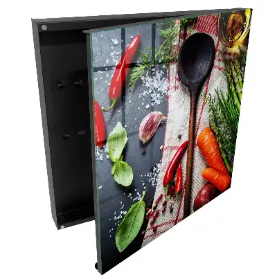 Armoire à clés couleurs et textures dans l'environnement de la cuisine