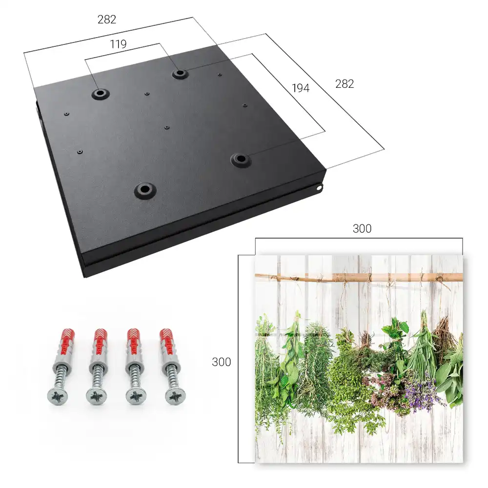 Armoire à clés herbes suspendues au bois dans un style rustique