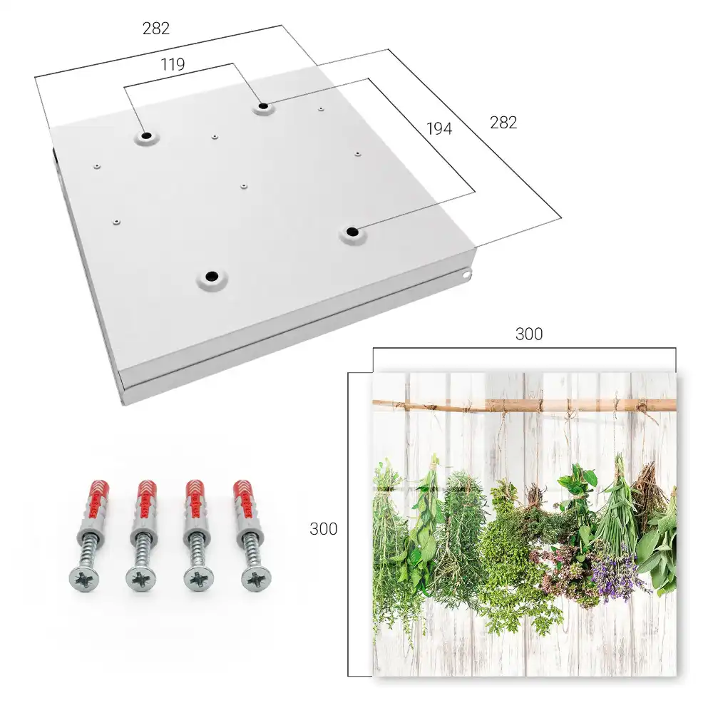 Armoire à clés herbes suspendues au bois dans un style rustique