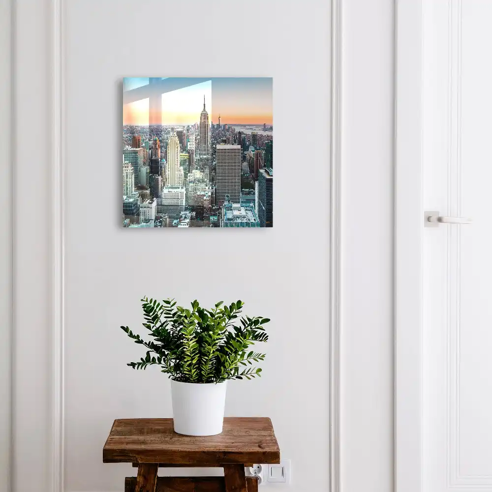 Boîte à clés panorama urbain moderne avec ses gratte-ciel