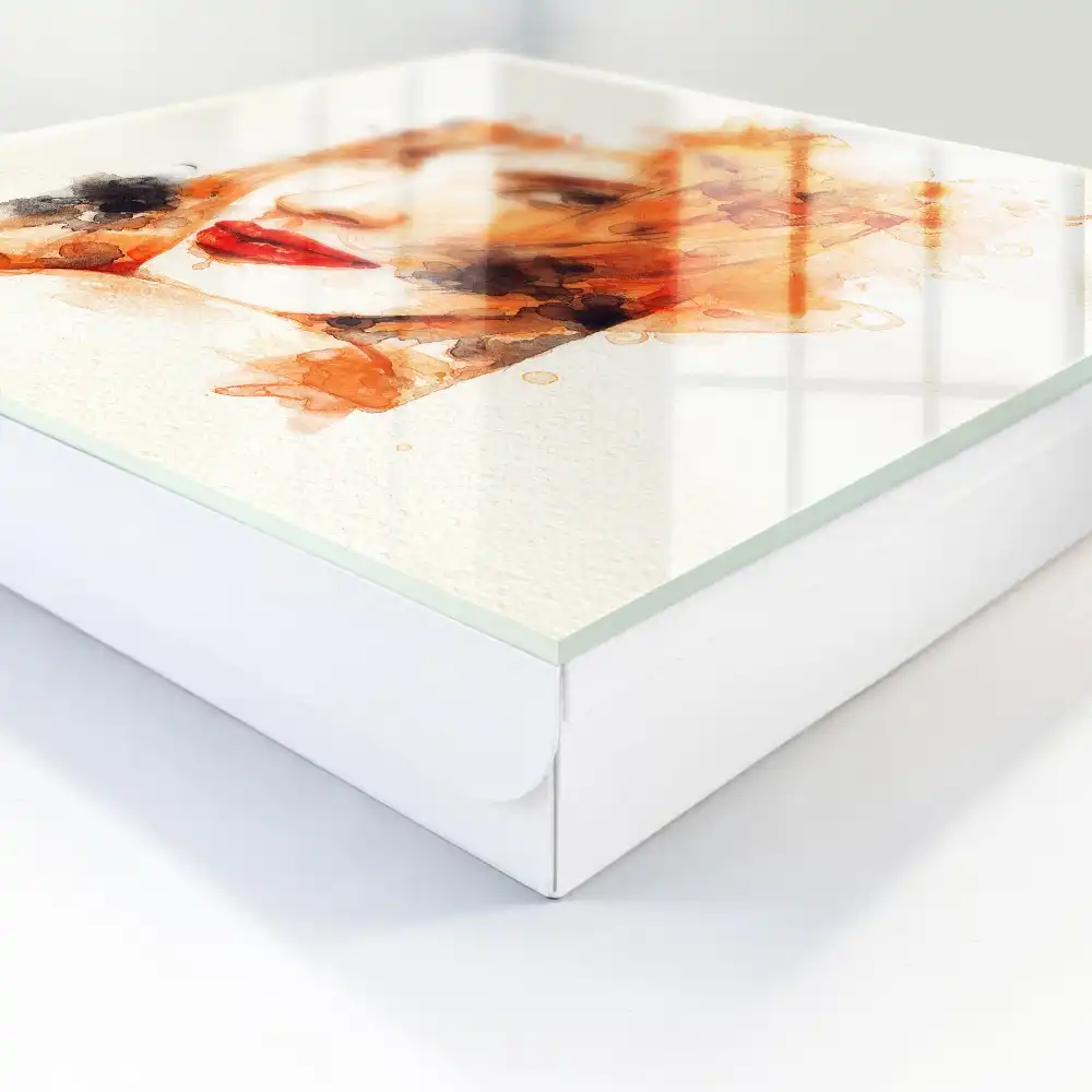 Armoire à clés aquarelle du visage d'une femme pleine d'énergie