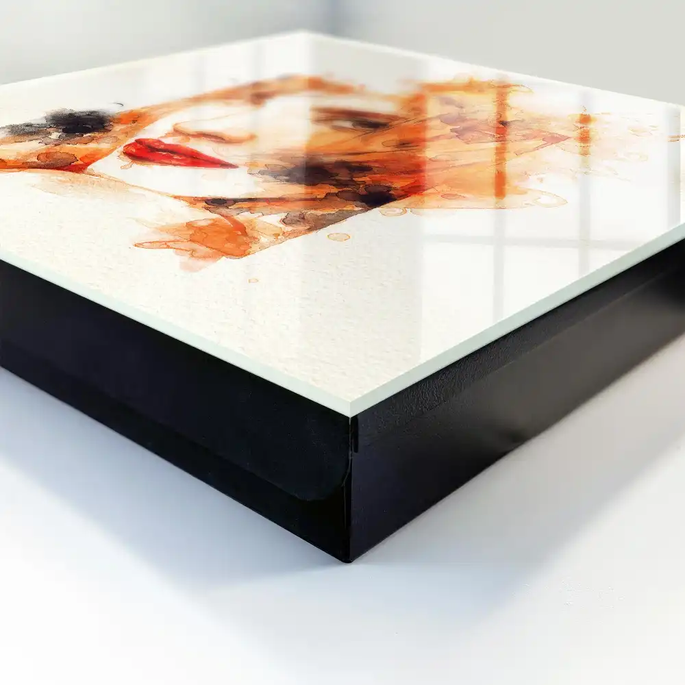 Armoire à clés aquarelle du visage d'une femme pleine d'énergie