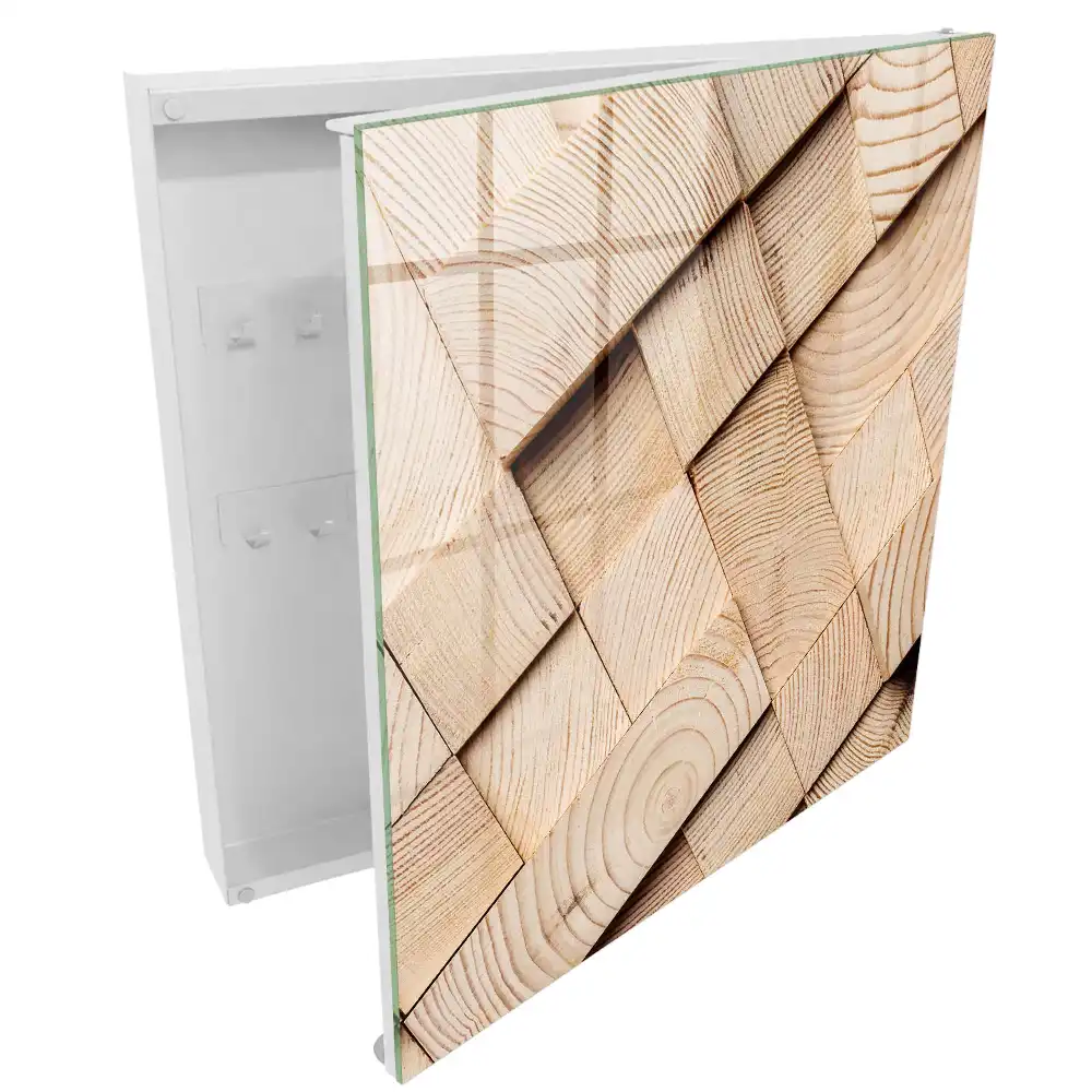 Boîte à clés un motif spatial en bois qui dégage de la chaleur