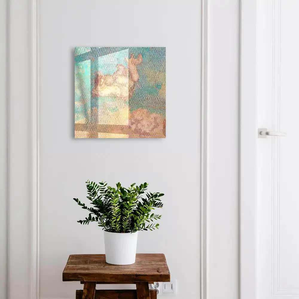 Boîte à clés murale animaux pastel sur fond turquoise