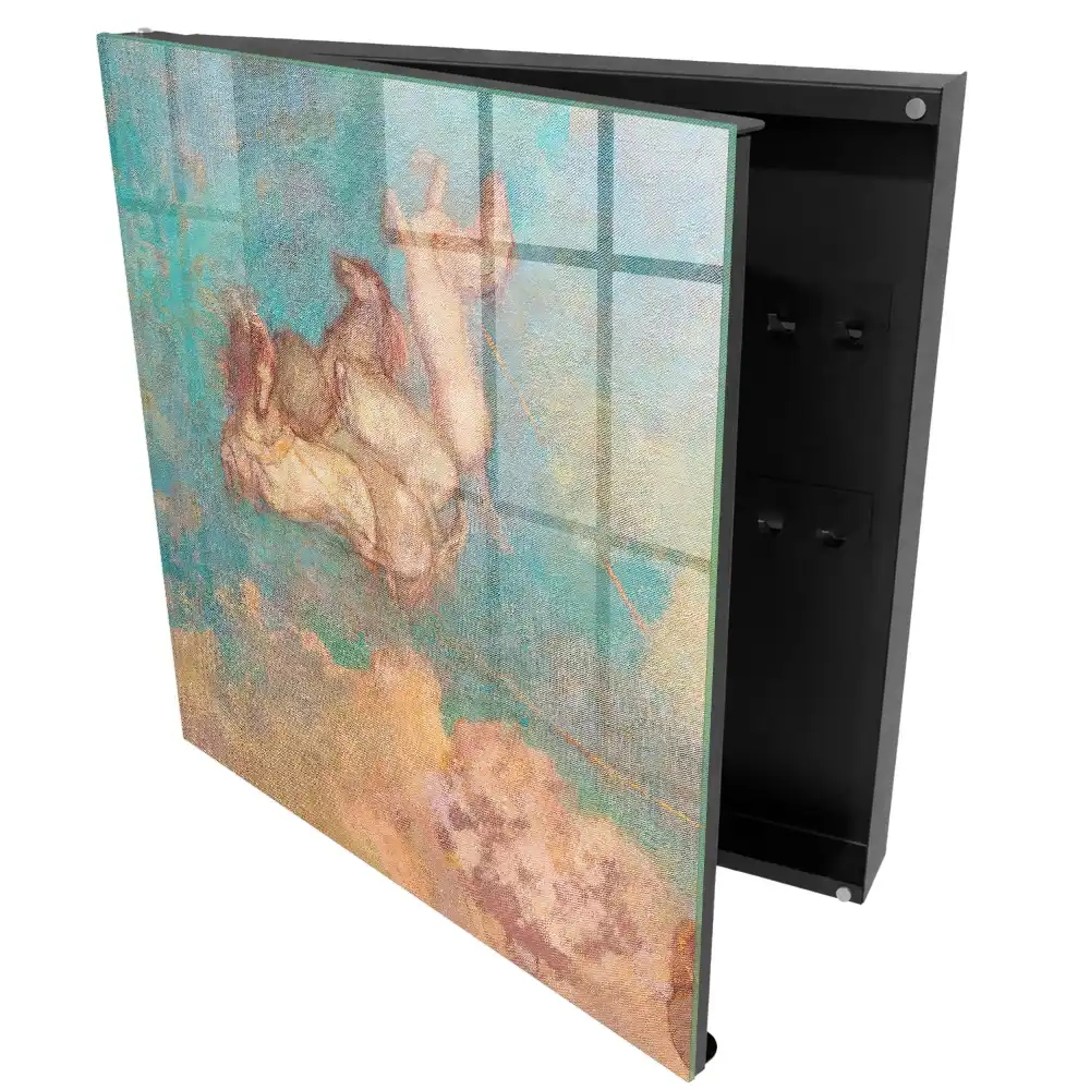 Boîte à clés murale animaux pastel sur fond turquoise