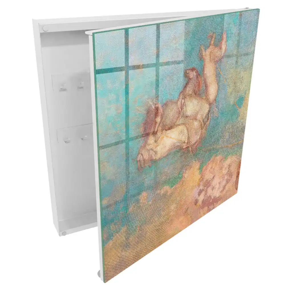 Boîte à clés murale animaux pastel sur fond turquoise