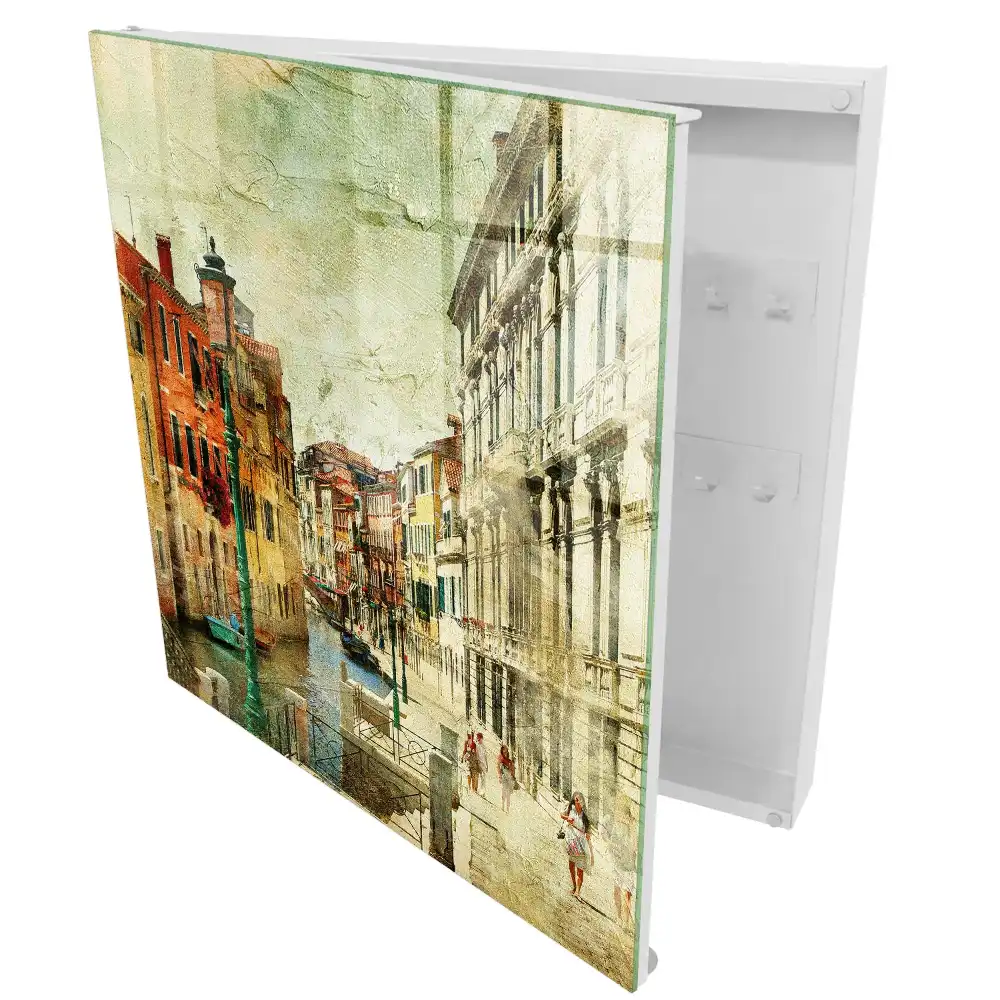 Armoire à clés immeubles colorés au bord du canal