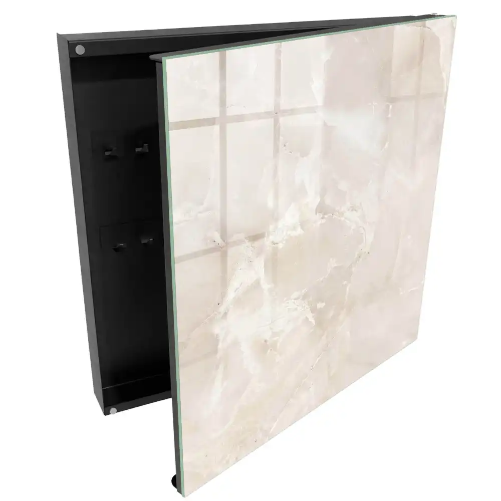Armoire à clés effet marbre dans des tons naturels et délicats