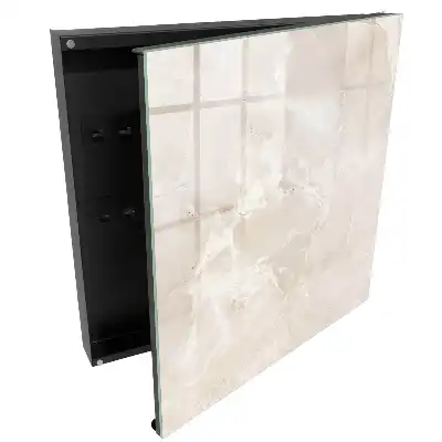 Armoire à clés effet marbre dans des tons naturels et délicats