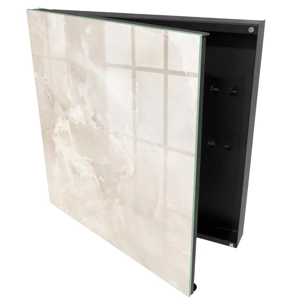 Armoire à clés effet marbre dans des tons naturels et délicats