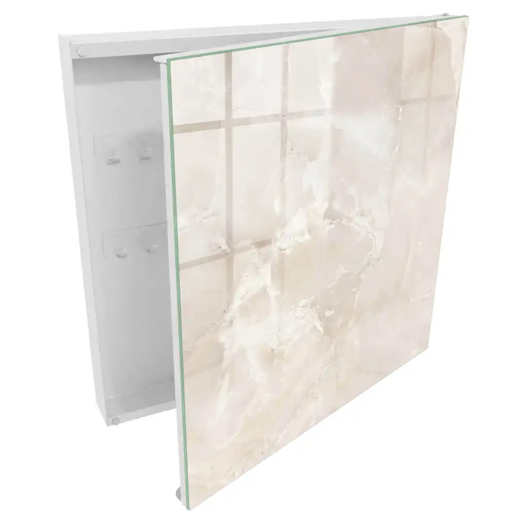 Armoire à clés effet marbre dans des tons naturels et délicats