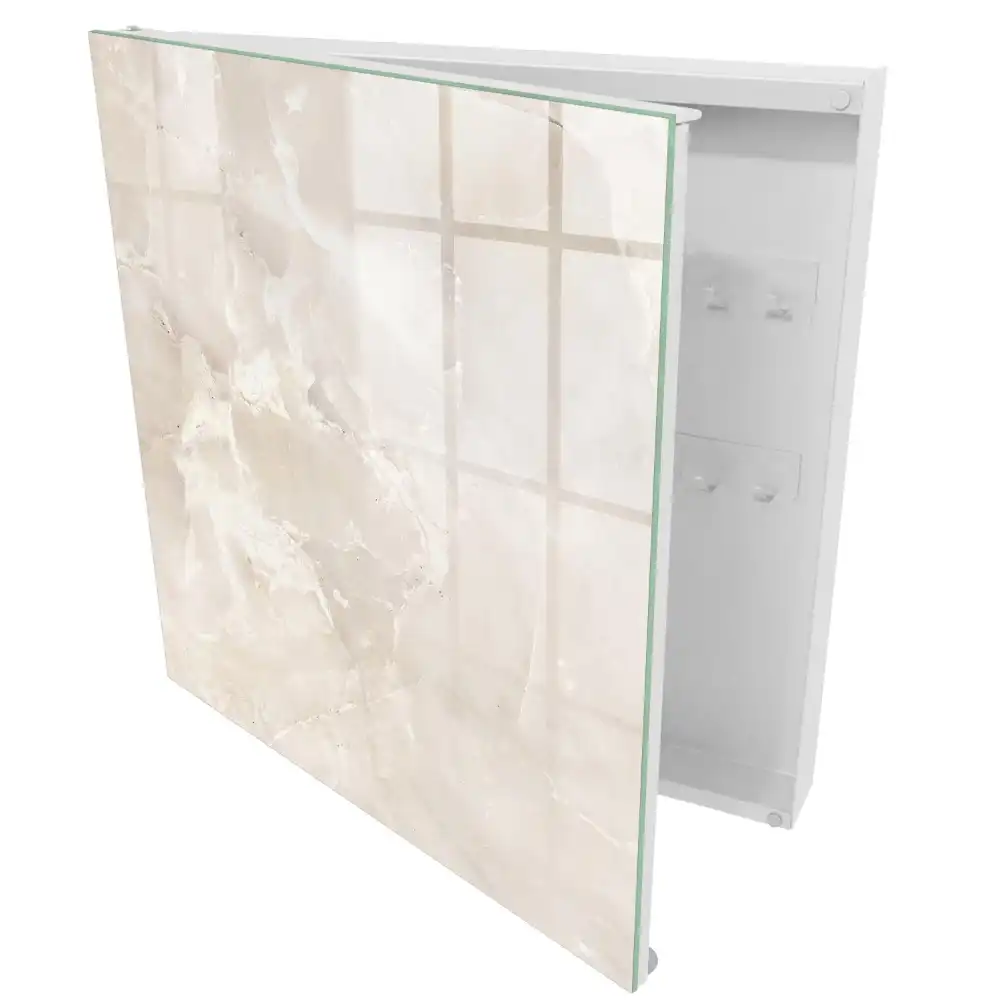 Armoire à clés effet marbre dans des tons naturels et délicats