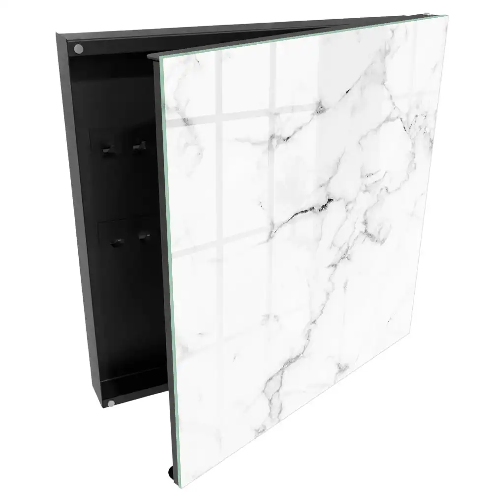 Armoire à clés motif marbré délicat avec des détails gris