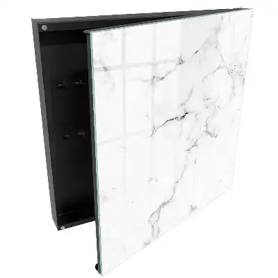 Armoire à clés motif marbré délicat avec des détails gris