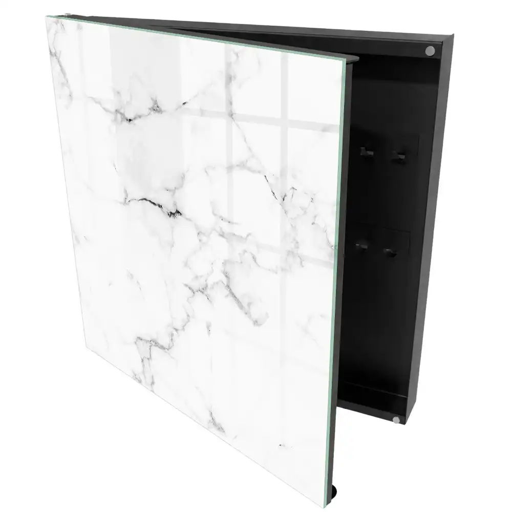 Armoire à clés motif marbré délicat avec des détails gris