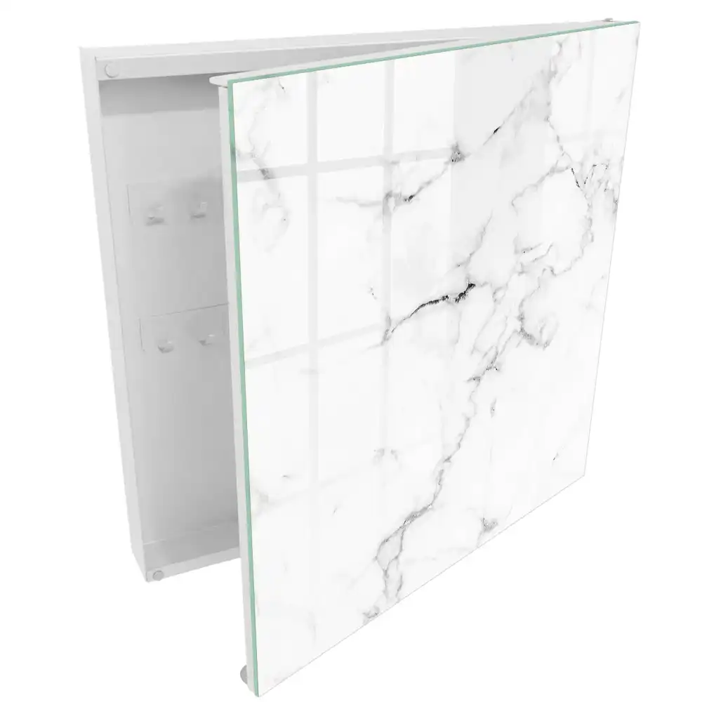 Armoire à clés motif marbré délicat avec des détails gris