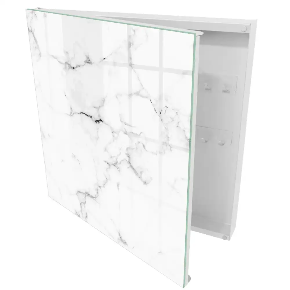 Armoire à clés motif marbré délicat avec des détails gris