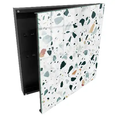 Armoire à clés mosaïque de pierre aux nuances de vert