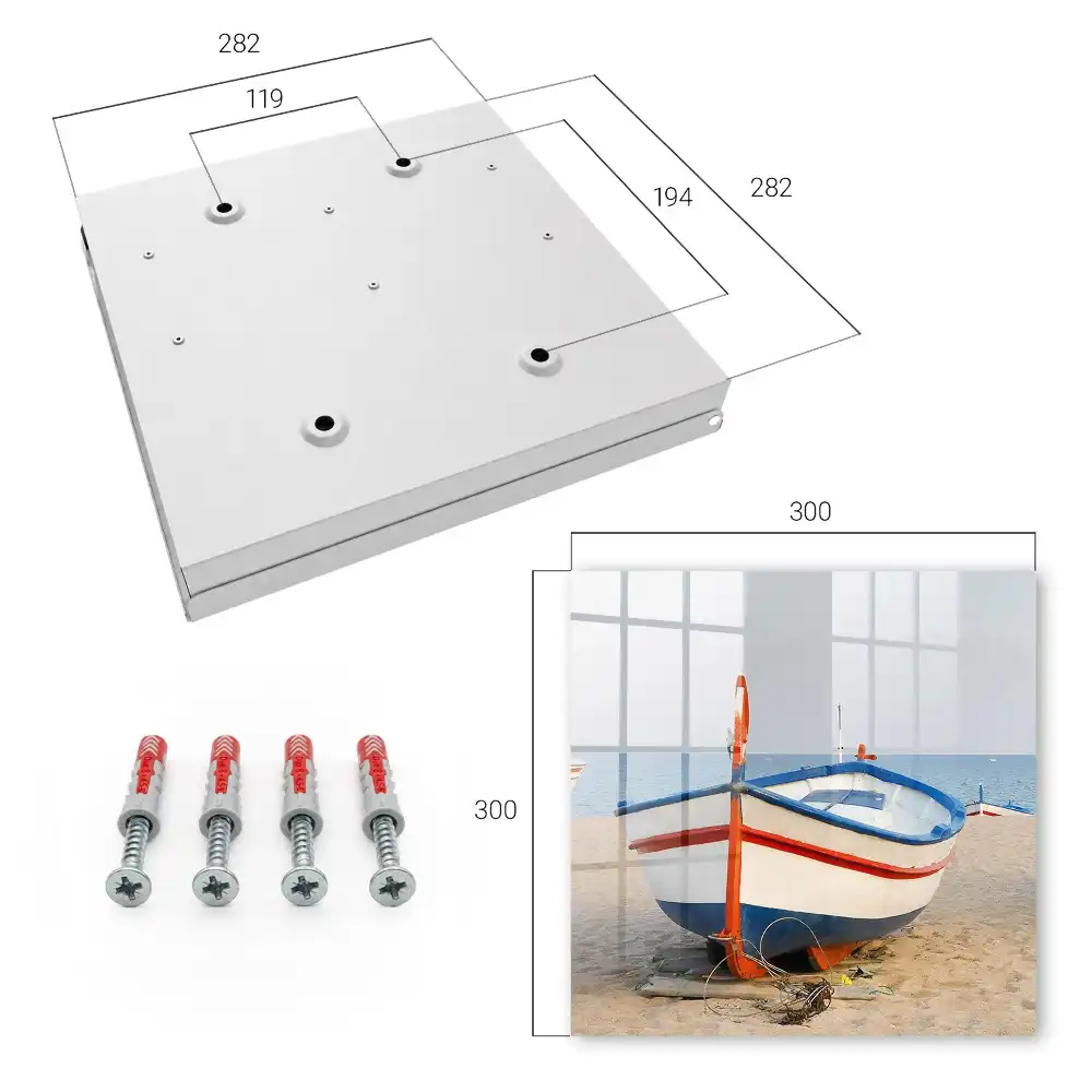 Boîte à clés murale un bateau sur la plage au soleil