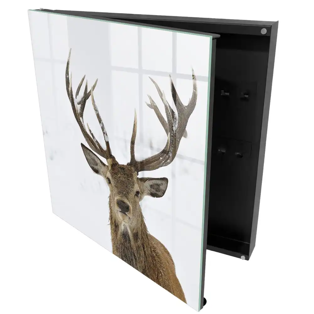 Armoire à clés un cerf dans un paysage hivernal empreint d'harmonie