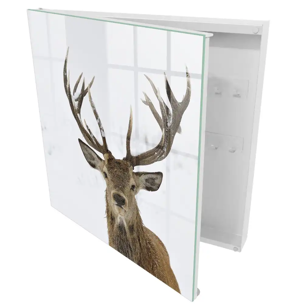 Armoire à clés un cerf dans un paysage hivernal empreint d'harmonie