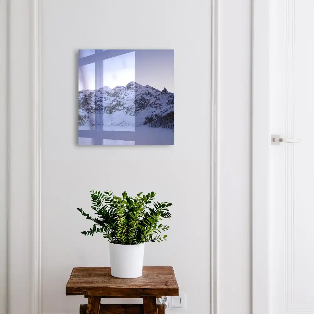 Boîte à clés murale la paix des montagnes et du ciel d'hiver