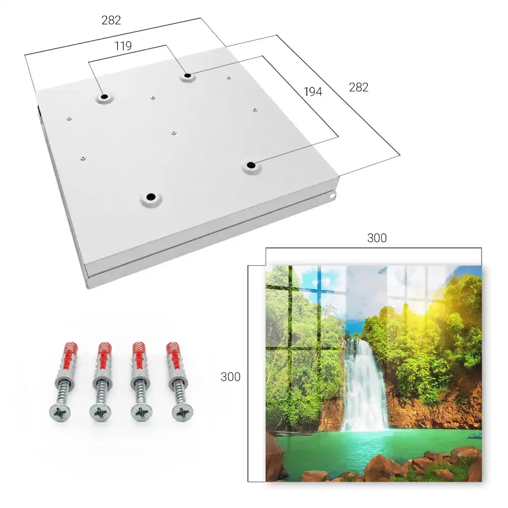 Boîte à clés murale une cascade dans une végétation tropicale luxuriante