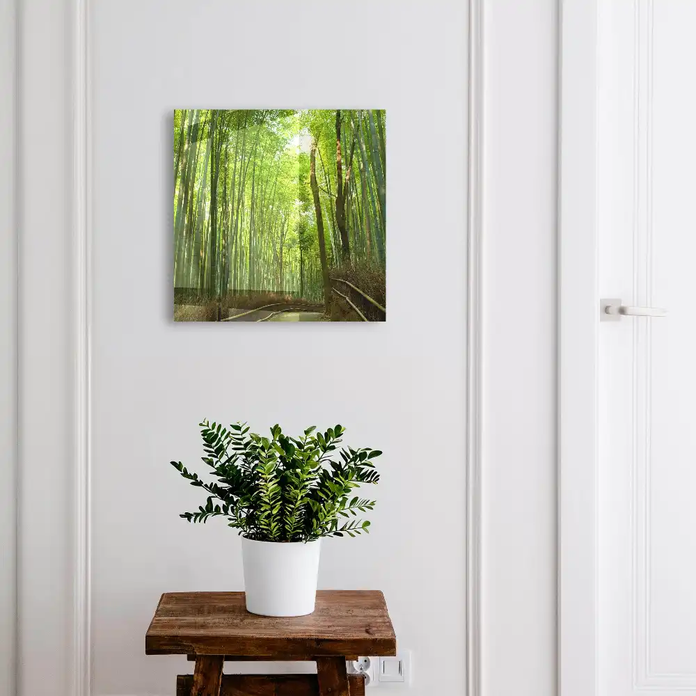 Boîte à clés murale une allée de bambous pleine de verdure et d'harmonie