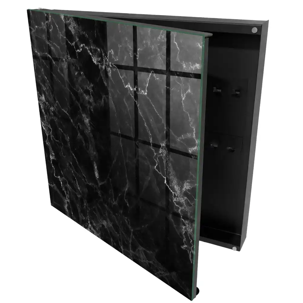 Armoire à clés l'élégance brute de la pierre et les nuances sombres de la structure