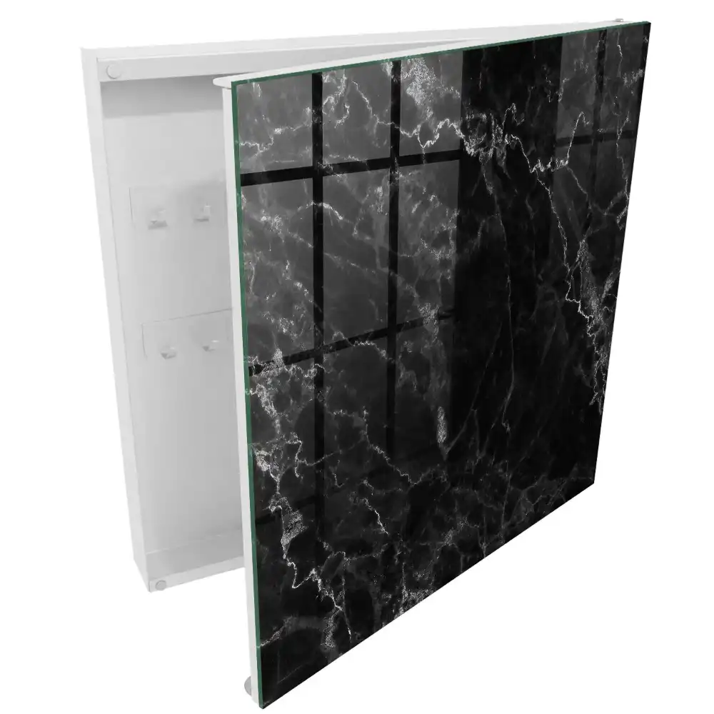 Armoire à clés l'élégance brute de la pierre et les nuances sombres de la structure