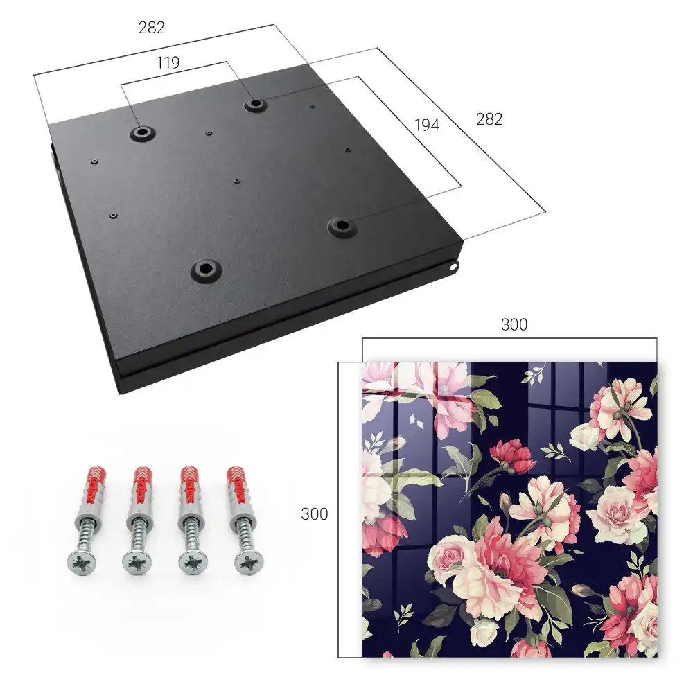 Boîte à clés murale fleurs efficaces sur fond sombre
