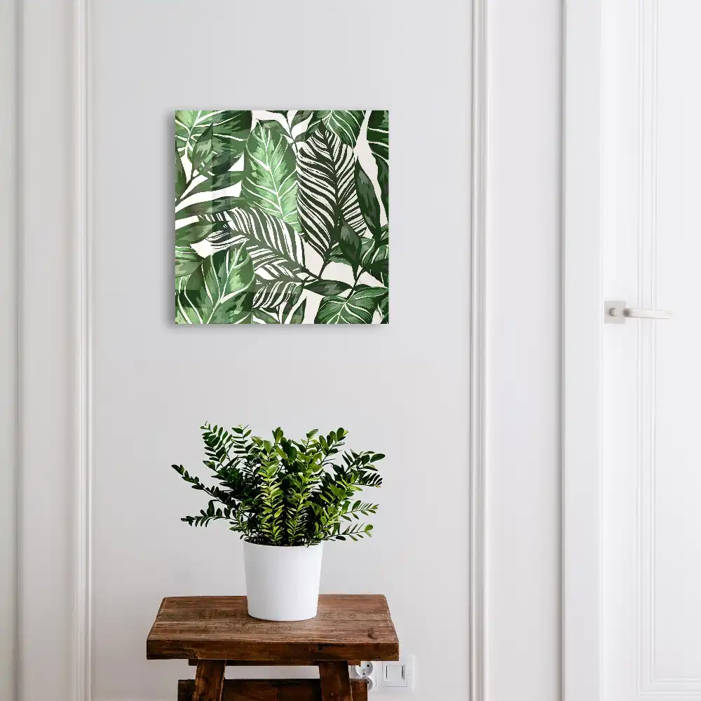 Armoire à clés des feuilles vertes regorgeant de détails diversifient l'espace