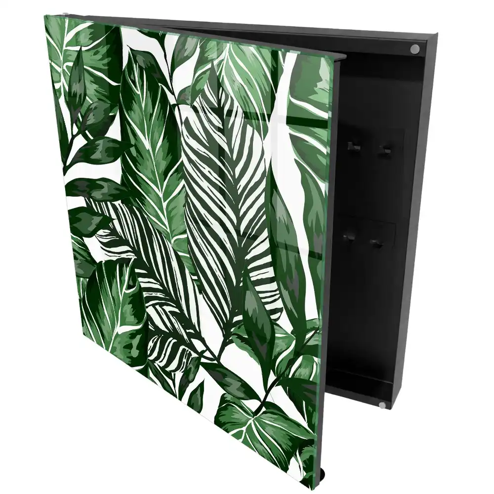 Armoire à clés des feuilles vertes regorgeant de détails diversifient l'espace