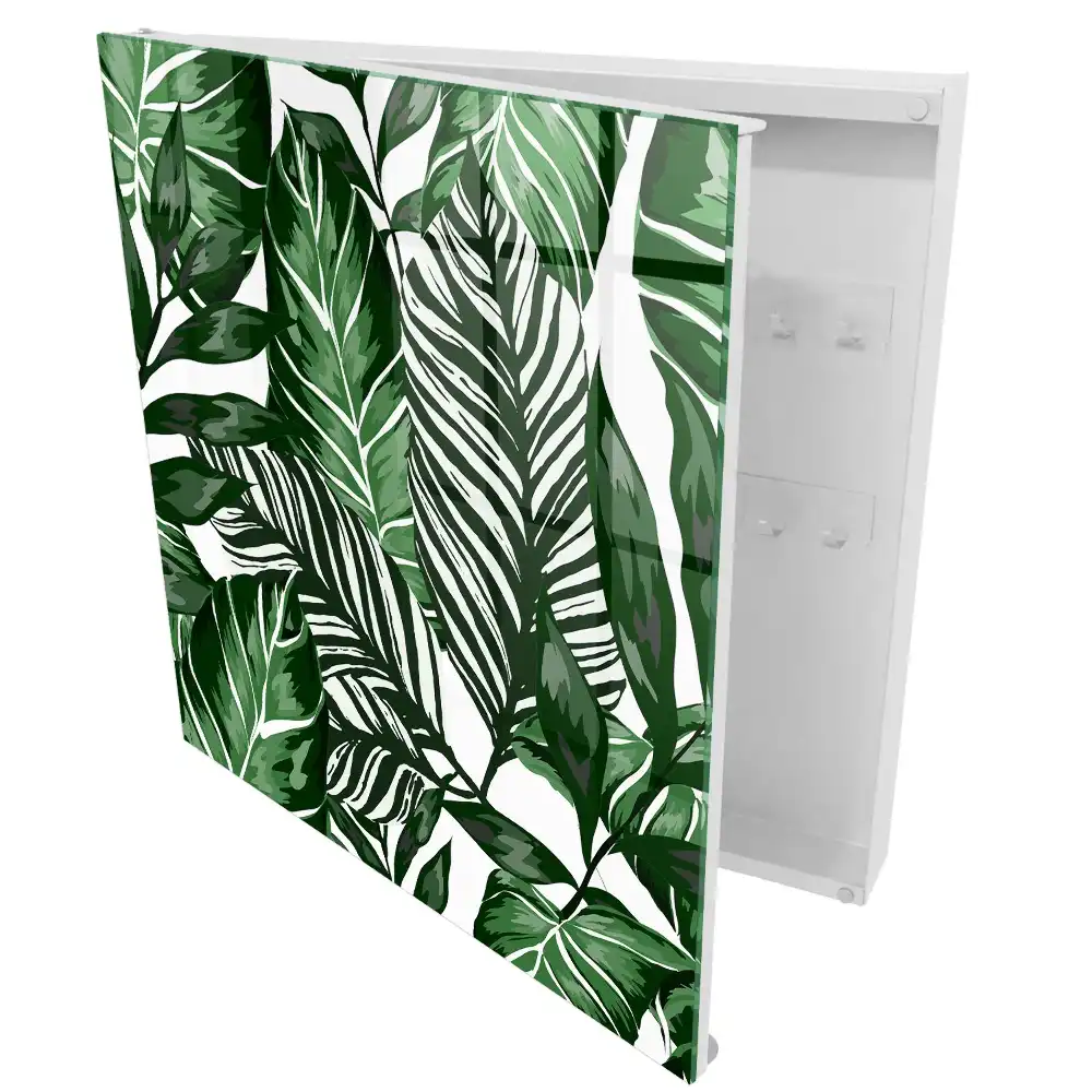 Armoire à clés des feuilles vertes regorgeant de détails diversifient l'espace