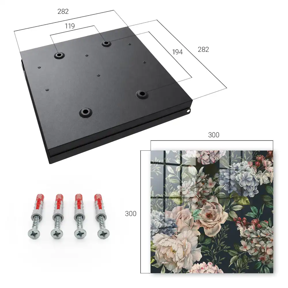 Boîte à clés des fleurs romantiques sur fond sombre