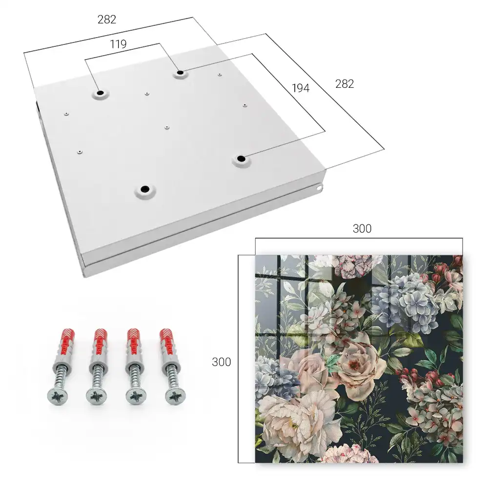 Boîte à clés des fleurs romantiques sur fond sombre