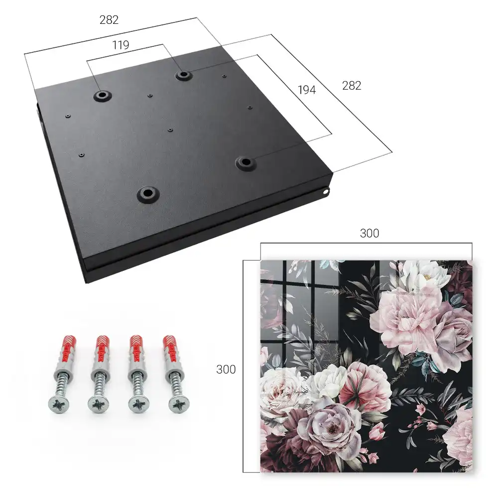 Armoire à clés de magnifiques fleurs sur fond sombre