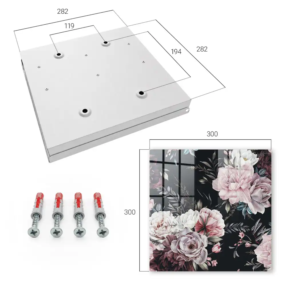 Armoire à clés de magnifiques fleurs sur fond sombre