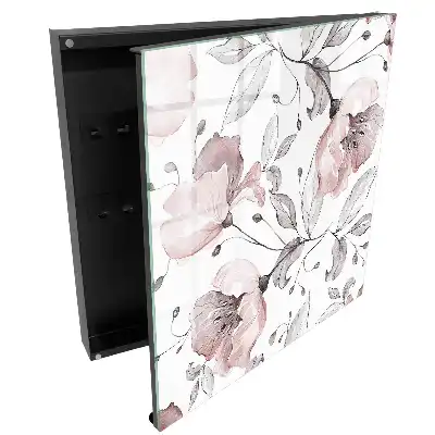 Boîte à clés murale fleurs et feuilles aux teintes pastel délicates