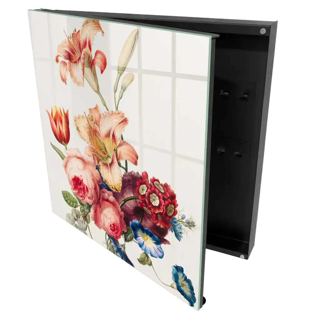 Boîte à clés des fleurs aux couleurs pastel